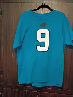 NFL Carolina Panthers Teal #9 Bryce Young Short Sleeve Jersey Shirt Size XL